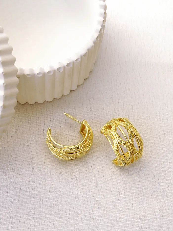 Wire Coiled Textured Earrings
