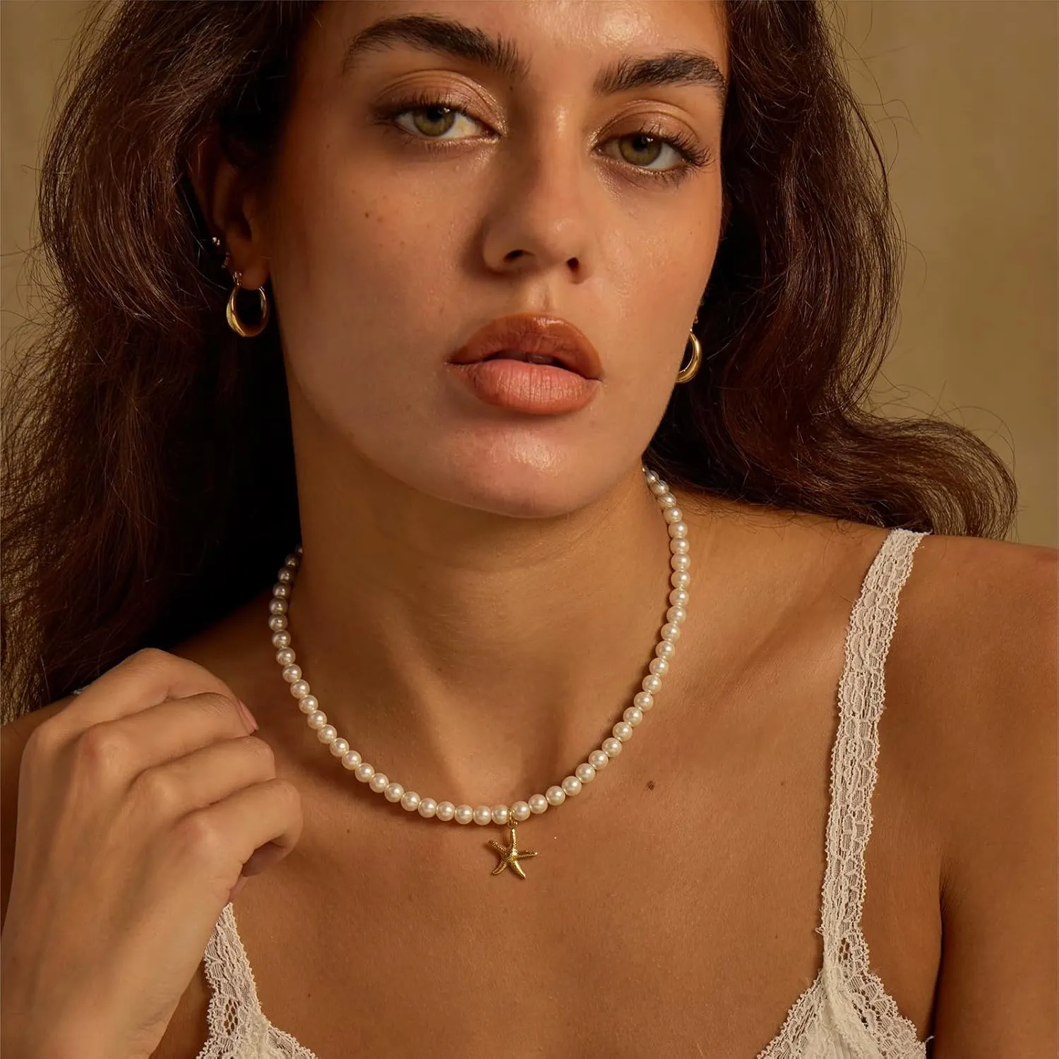 Women's Shell Pearl Choker Necklace, Trendy 14K Gold Plated Pearl Necklace With Pendant Exquisite Handmade Jewelry Gift