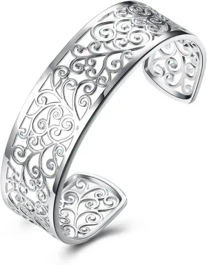 Women's Silver Bracelets Handmade Bracelets 925 Sterling Silver Bangle Bracelet Stackable Bangles for Women