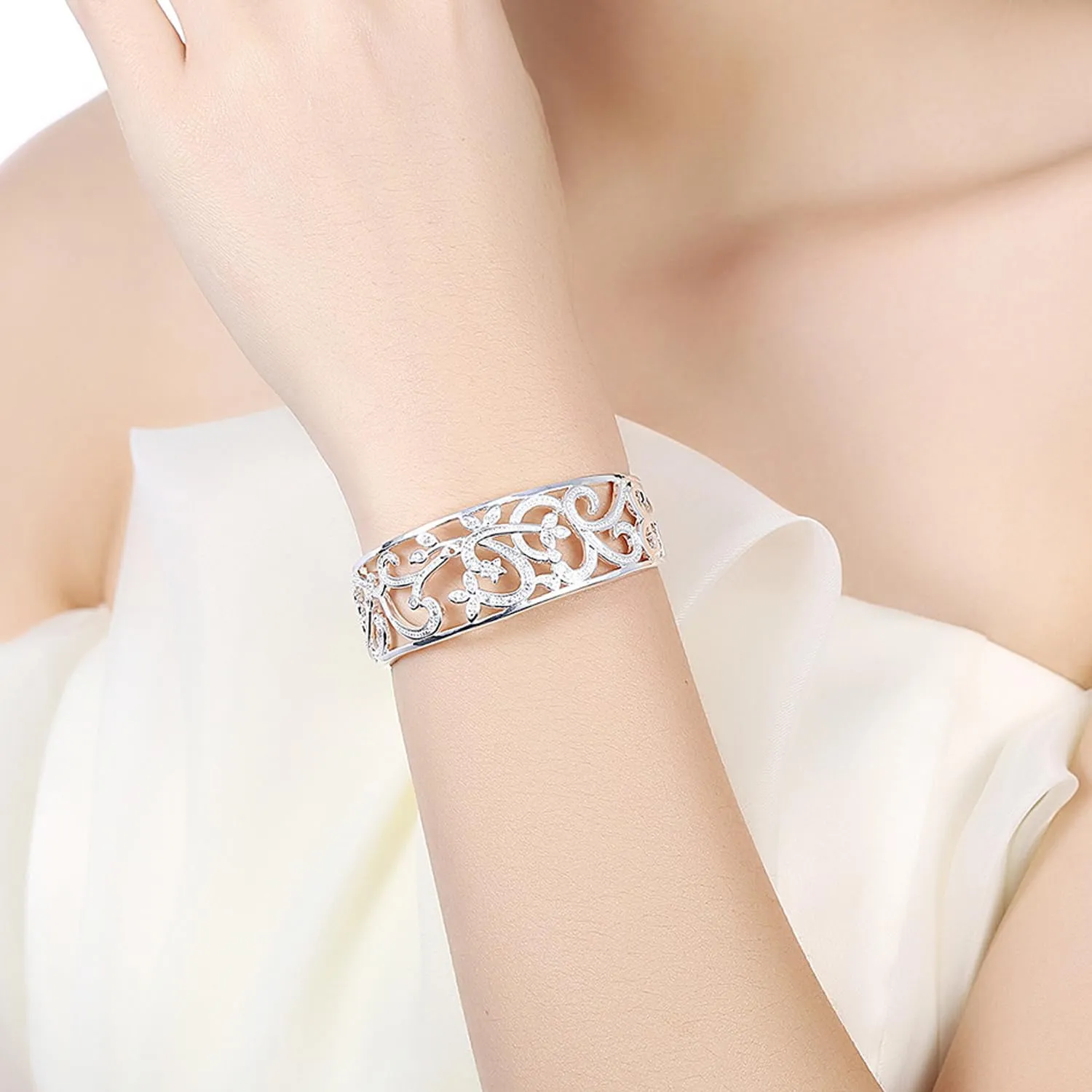 Women's Silver Bracelets Handmade Bracelets 925 Sterling Silver Bangle Bracelet Stackable Bangles for Women