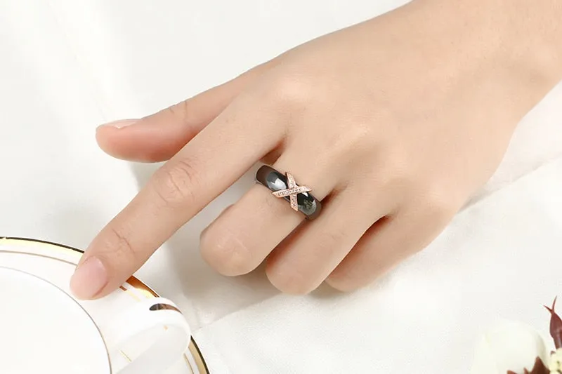 X Cross Ceramic Rings
