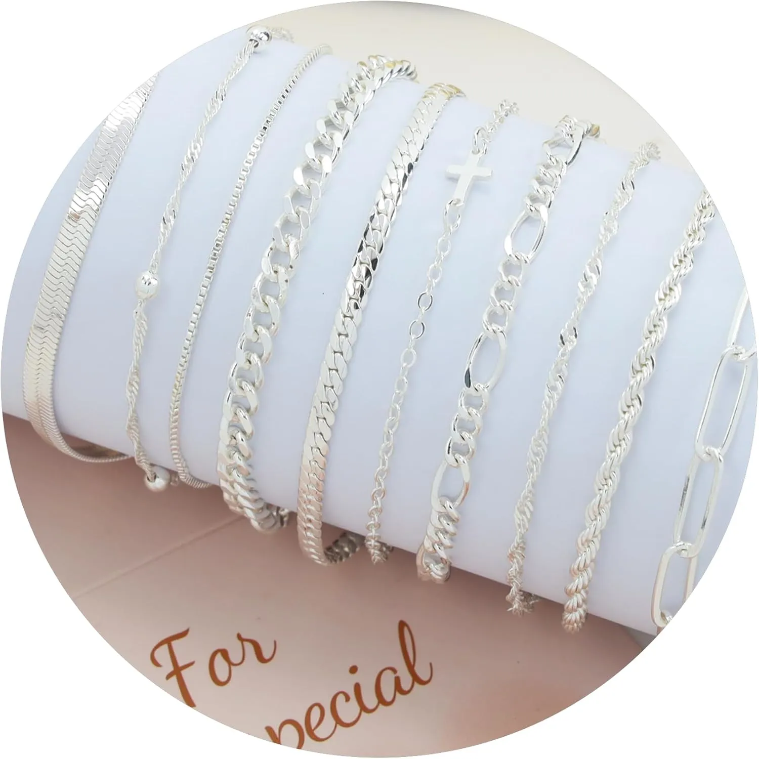 XIANNVXI Gold Bracelets Stack for Women Dainty Bracelets Thin Gold Bracelets Gold Chain Bracelet 10Pcs Paper Clip Bracelets Set Stackable Figaro Herringbone Paperclip Bracelet Pack for Womens