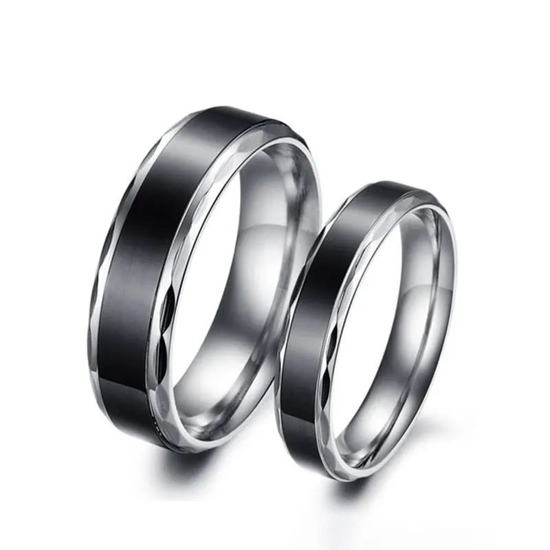 Yellow Chimes Rings for Women and Girls Couple Rings | Valentine Ring Black Bands Rings Titanium Steel Never Fading Couple Ring For Men | Birthday Gifts For Women Valentine Gift for Girls