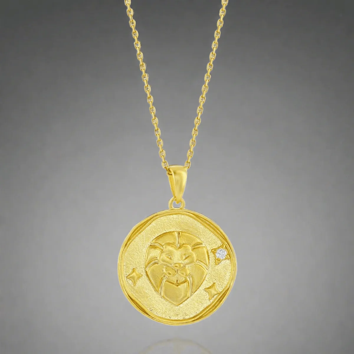 YGP Sterling 'Leo' CZ Circle Zodiac Pendant w/Chain