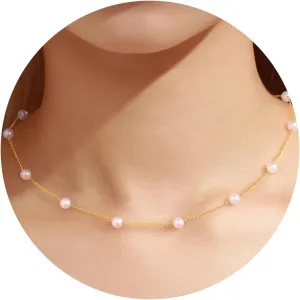 Yoosteel Gold Pearl Necklace for Women, 14K Gold Plated Pearl Pendant Necklaces Minimalist Women Gold Pearl Layered Necklace Dainty Trendy Bridal Bridesmaid Wedding Gifts Gift for Her
