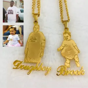 Your Name Photo Necklace, Picture Necklace, Personalized Necklace , Custom Necklace, Pet Memorial Gift, Pet Lover Gift, For Women Men