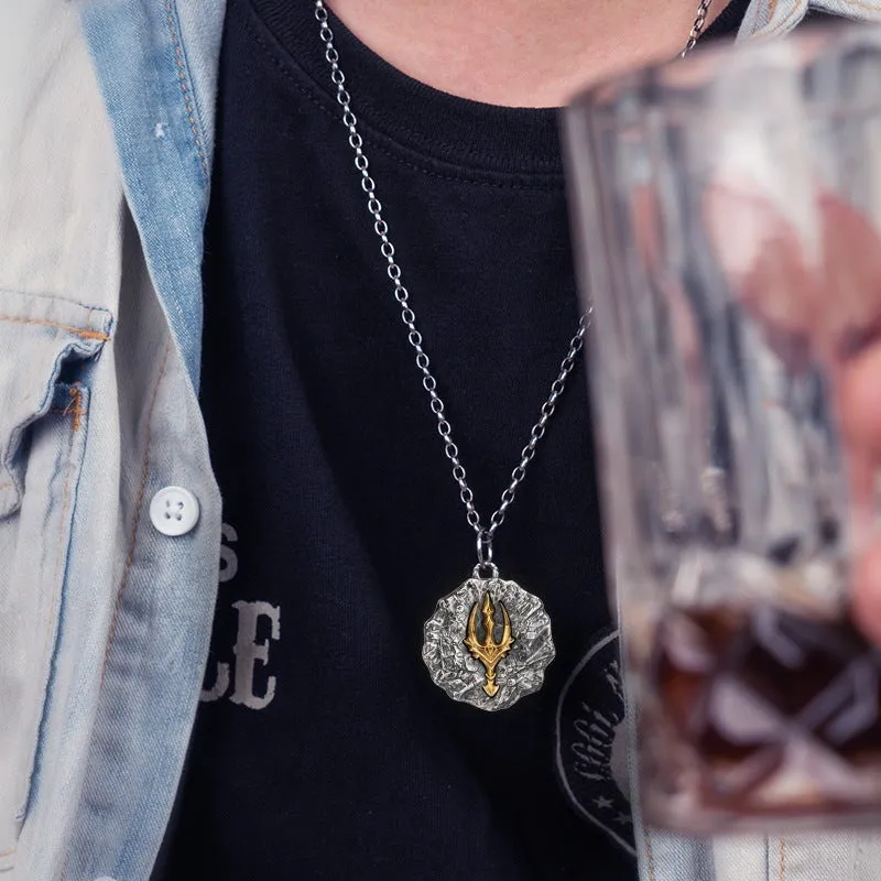 Zero Abyss Poseidon - Gothic Sterling Silver Pendant by The Nevermore
